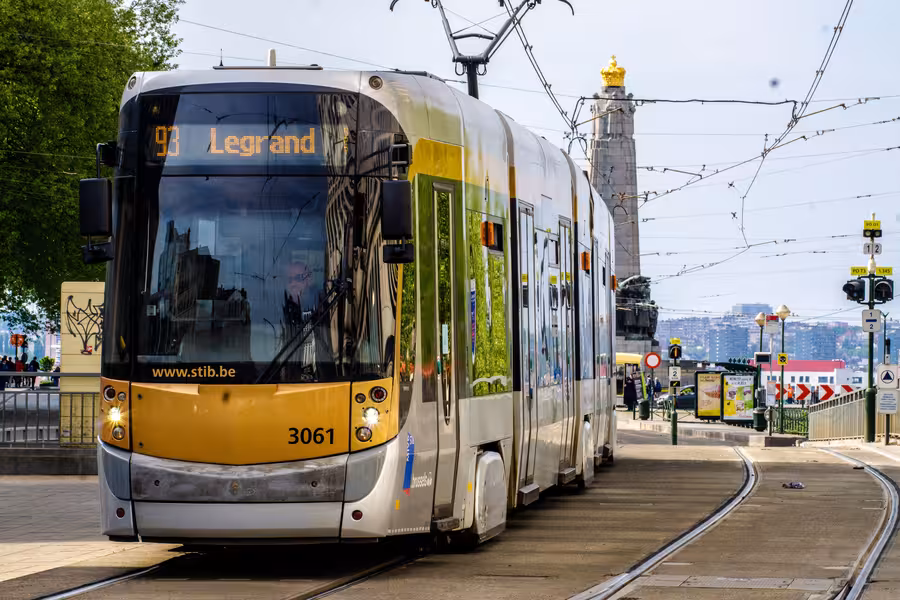 Brussels tram public transport.